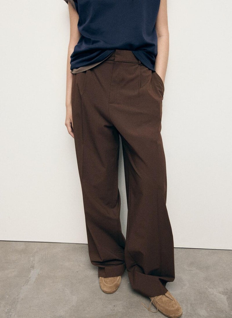MANGO Low-rise wide-leg trousers - Image 1