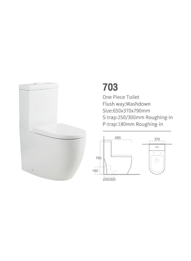 DANUBE HOME Milano Bravo WC S Trap Rimless Modern Rimless Toilet with S-Trap, Space-Saving Design, Durable Ceramic, Easy to Clean, Efficient Flush System for Home & Commercial Use Matte White