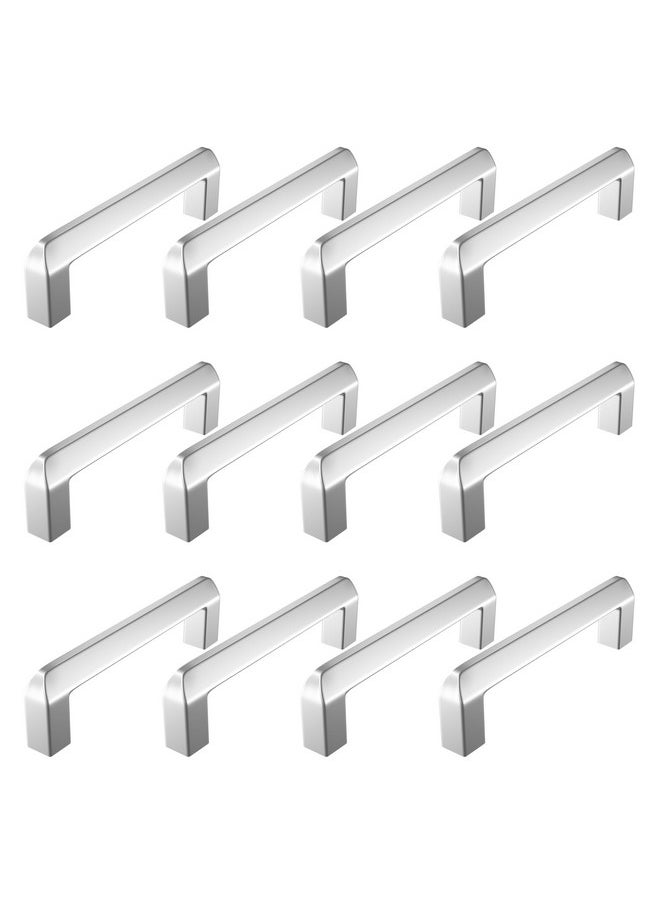 Atlantic Atlantic Triangle Pull Handle Stainless Steel Glossy (Chrome Finish) for Kitchen and All Types Wooden Furniture Doors, Total Length: 4 inches, Hole to Hole - 96 MM,Pack of 12 PCS  - Image 1