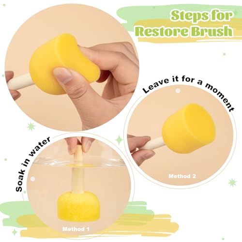 TORINALITAL 24 Pcs Paint Sponges for Kids, Round Sponge Brushes for Painting, Paint Sponges for Acrylic Painting Kids Arts and Crafts - Image 2