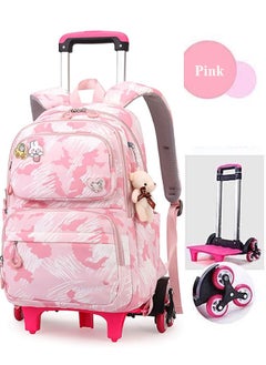 Girls Rolling Backpacks,Large Capacity School Bag with wheels,Durable Students Wheeled Backpack,Kids Travel Trolley BookBag,School Luggage Bag for Boys Girls