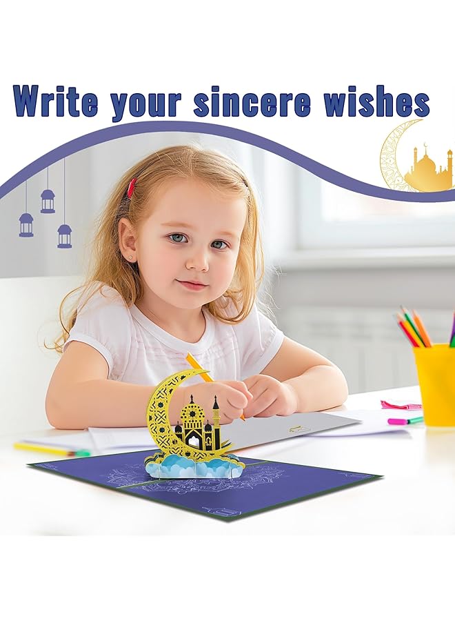 erorex Handmade Eid Mubarak Pop Up Card Unique Festive Greeting For Ramadan Celebrations Ideal For Family Friends And Coworkers Gifts Thoughtful Islamic Holiday Card Colorful Design - Image 4