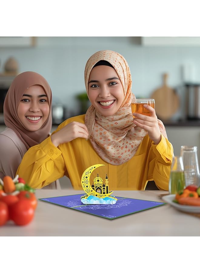 erorex Handmade Eid Mubarak Pop Up Card Unique Festive Greeting For Ramadan Celebrations Ideal For Family Friends And Coworkers Gifts Thoughtful Islamic Holiday Card Colorful Design - Image 3
