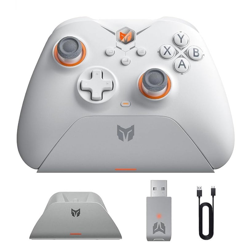BIGBIG WON Wireless Controller Gale PC Controllers Motion Aiming Hall Trigger 4 Custom Buttons App Control Game Controller for PCSwitchiOSAndroid Wireless Gaming with Charging DockWhite - Image 2