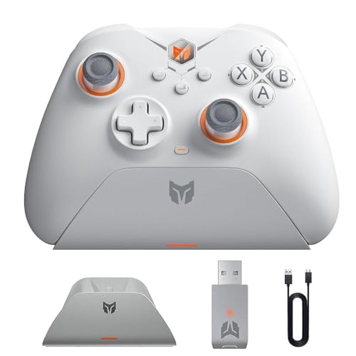 BIGBIG WON Wireless Controller Gale PC Controllers Motion Aiming Hall Trigger 4 Custom Buttons App Control Game Controller for PCSwitchiOSAndroid Wireless Gaming with Charging DockWhite - Image 1