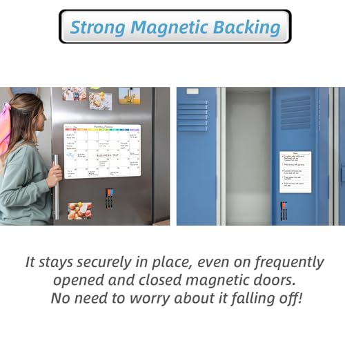 JJPRO Magnetic Dry Erase Monthly Calendar for Fridge-14.5"x11" Monthly Fridge Calendar and Daily to Do List,Magnetic Calendar for Refrigerator -3 Markers - Image 4