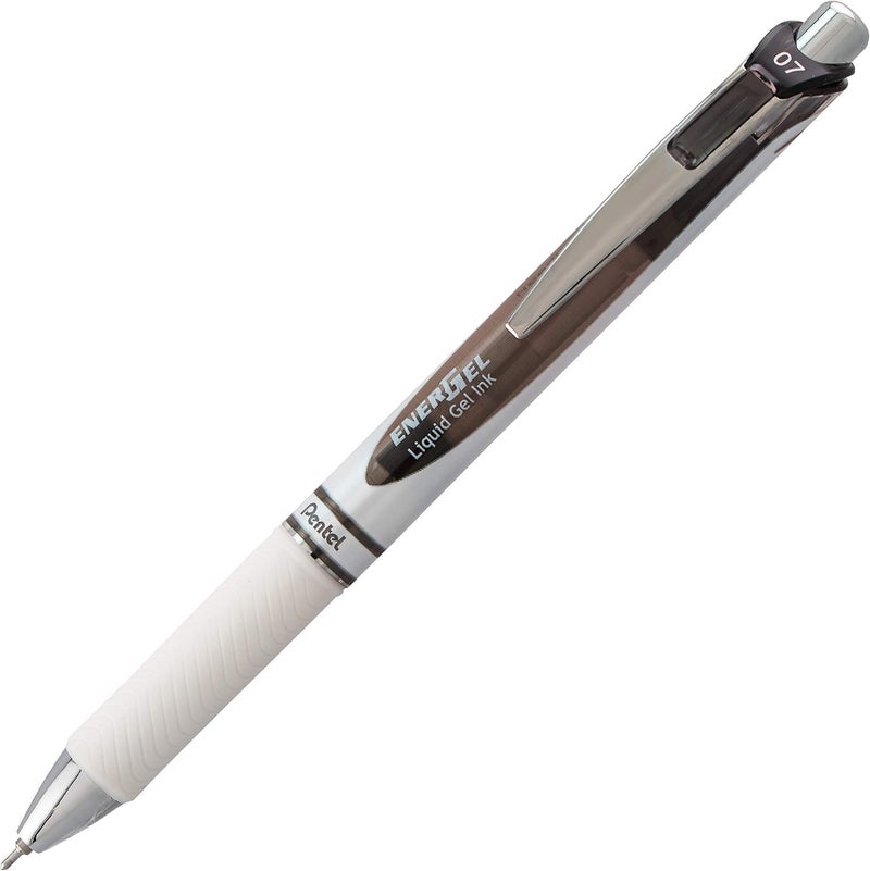 بنتل قلم جل سائل قابل للسحب من Pentel EnerGel 0.7 Pearl RTX - نقطة متوسطة - طرف إبرة - عبوة من 5 أقلام جل سوداء مع 3 عبوات - Image 2