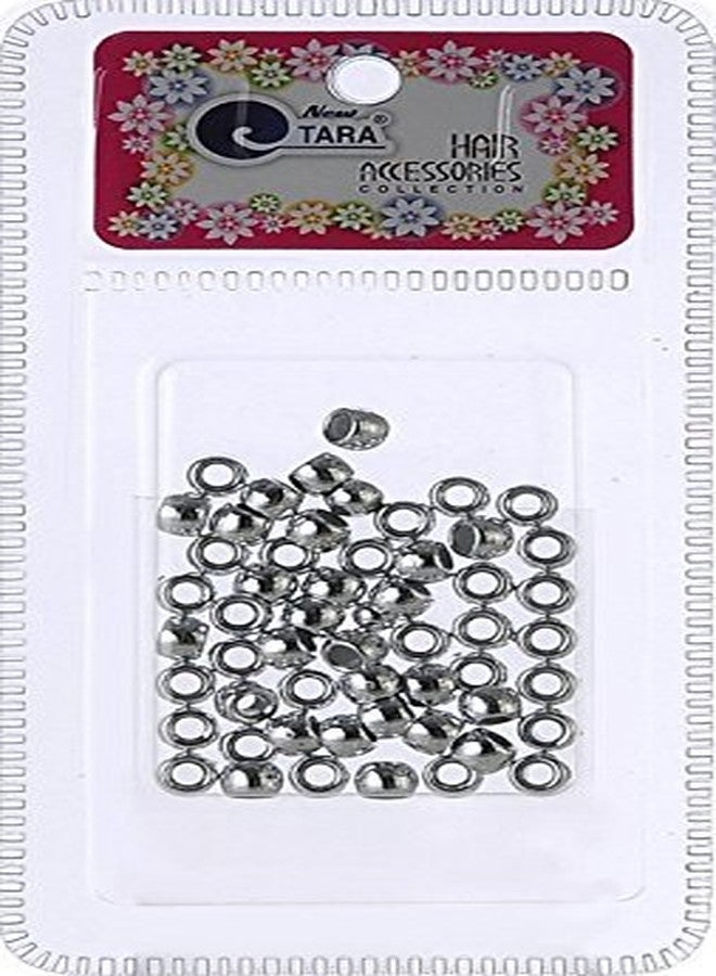 Tara Assorted Colors Plastic Beads Selection for Braid Hair (60 Pieces, SILVER)