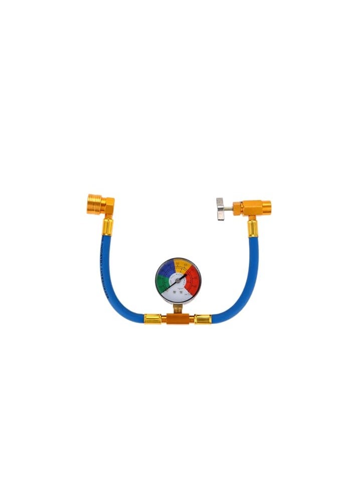 Aupoko طقم خرطوم شحن مبرد الهواء Aupoko R134A مع صنبور فتح علب 12 وصمام ثقب وتفريغ وخرطوم إعادة شحن مع مقياس ضغط يناسب مكيف الهواء في السيارة - Image 1