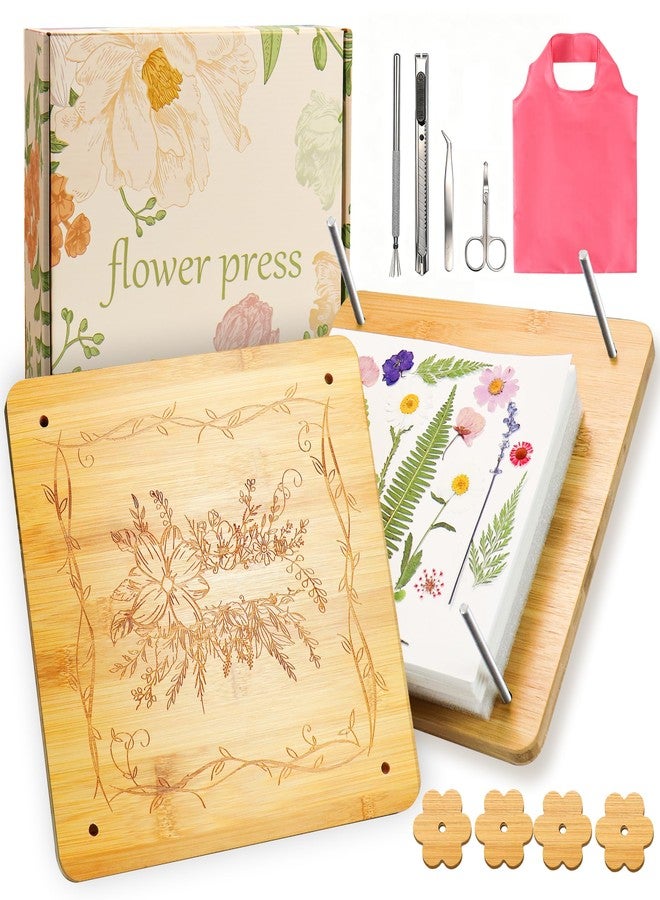 SouStoCol Flower Press, Extra Large Flower Press Kit - 11"x11" 10 Layers Flower Pressing Kit for Pressed Flowers, Plant Flower Preservation Kit for Bookmarks, DIY Craft Art, Flowers Drying - Image 1