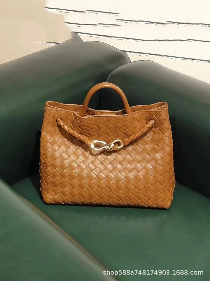 Handwoven Handbag Womens Fashion Commuter Bag Underarm Tote Shoulder Crossbody Bag Special Shape Chinese Origin Large caramel brown high quality ready stock 