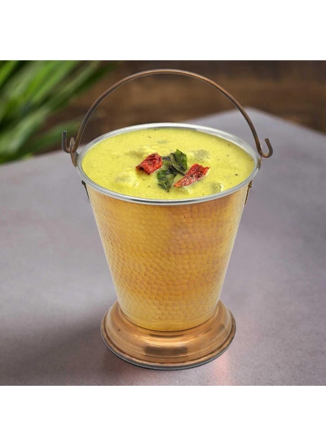 RAJ RAJ Copper Bucket, 13 CM, Copper, TCB003, Curry Server, Tableware, Biriyani Server  - Image 4