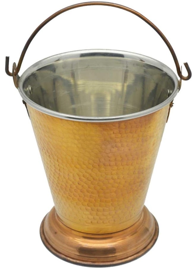 RAJ RAJ Copper Bucket, 13 CM, Copper, TCB003, Curry Server, Tableware, Biriyani Server  - Image 3