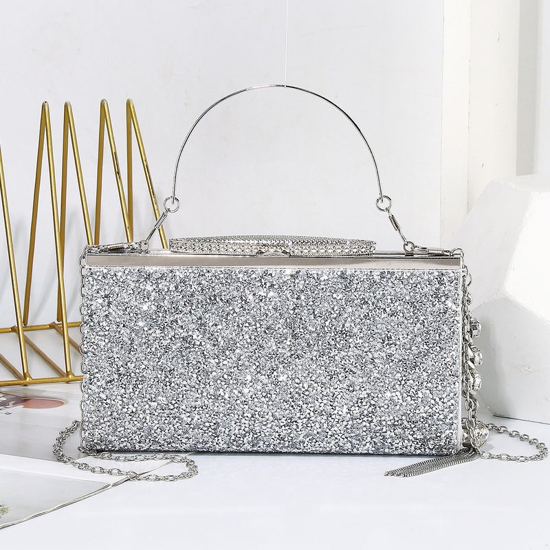 2023 New Dinner Clutch Diamond Striped Portable Banquet Bag Dress Bag Clutch Bag - Image 2