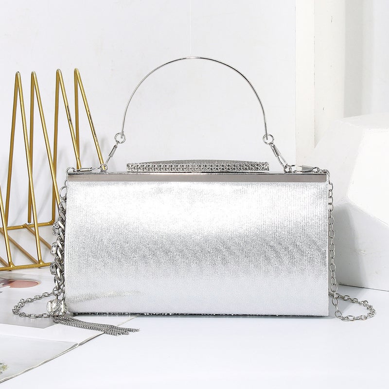 2023 New Dinner Clutch Diamond Striped Portable Banquet Bag Dress Bag Clutch Bag - Image 3