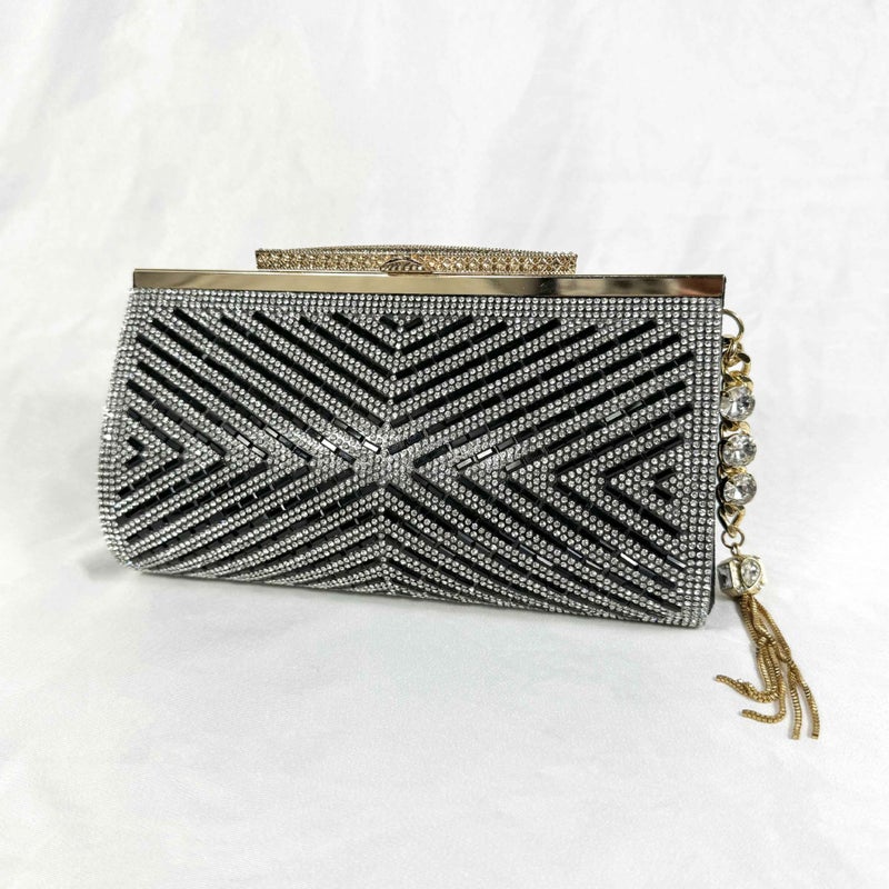 2023 New Dinner Clutch Diamond Striped Portable Banquet Bag Dress Bag Clutch Bag - Image 1