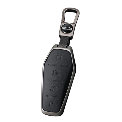 Ysbxitu 4 Buttons Smart Key Fob Cover with Keychain Fit for BYD Remote Key Shell Case Compatible with BYD Han Ev Tang Dm Qin Plus Song ProMAX Yuan ATTO 3 Dolphin Key Sleeve Key HolderB Black - Image 1