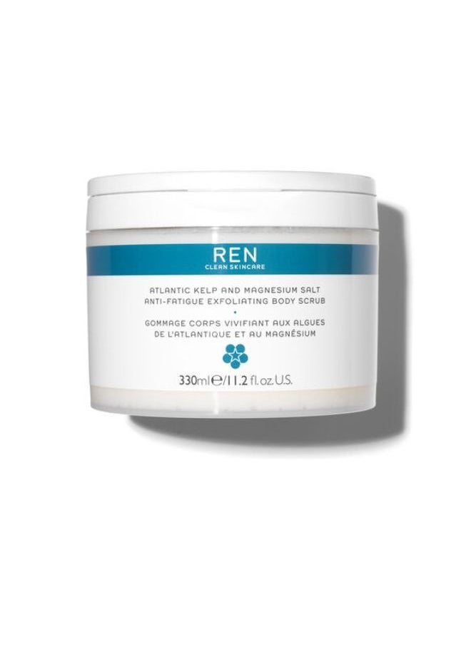 REN CLEAN SKINCARE ATLANTIC KELP & MAGNESIUM SALT ANTI-FATIGUE EXFOLIATING BODY SCRUB  330ML 