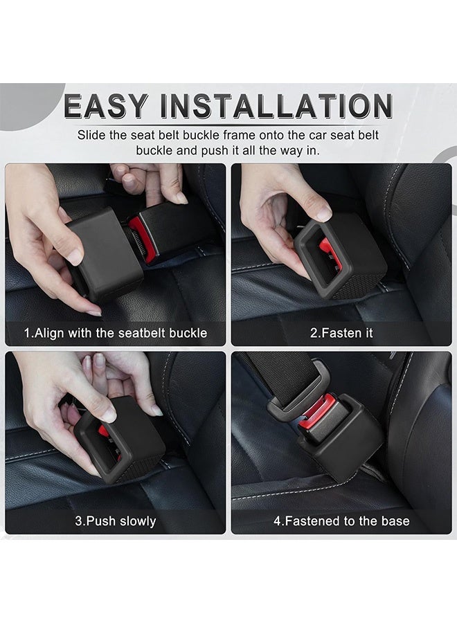 إم إكس إن قطعتان من حامل مشبك حزام مقعد السيارة من السيليكون الأسود، معزز ومثبت حزام المقعد الخلفي من السيليكون العالمي لسهولة الوصول، والحفاظ على الوعاء في وضع مستقيم، وإكسسوارات السيارة الداخلية - تناسب معظم السيارات - Image 4