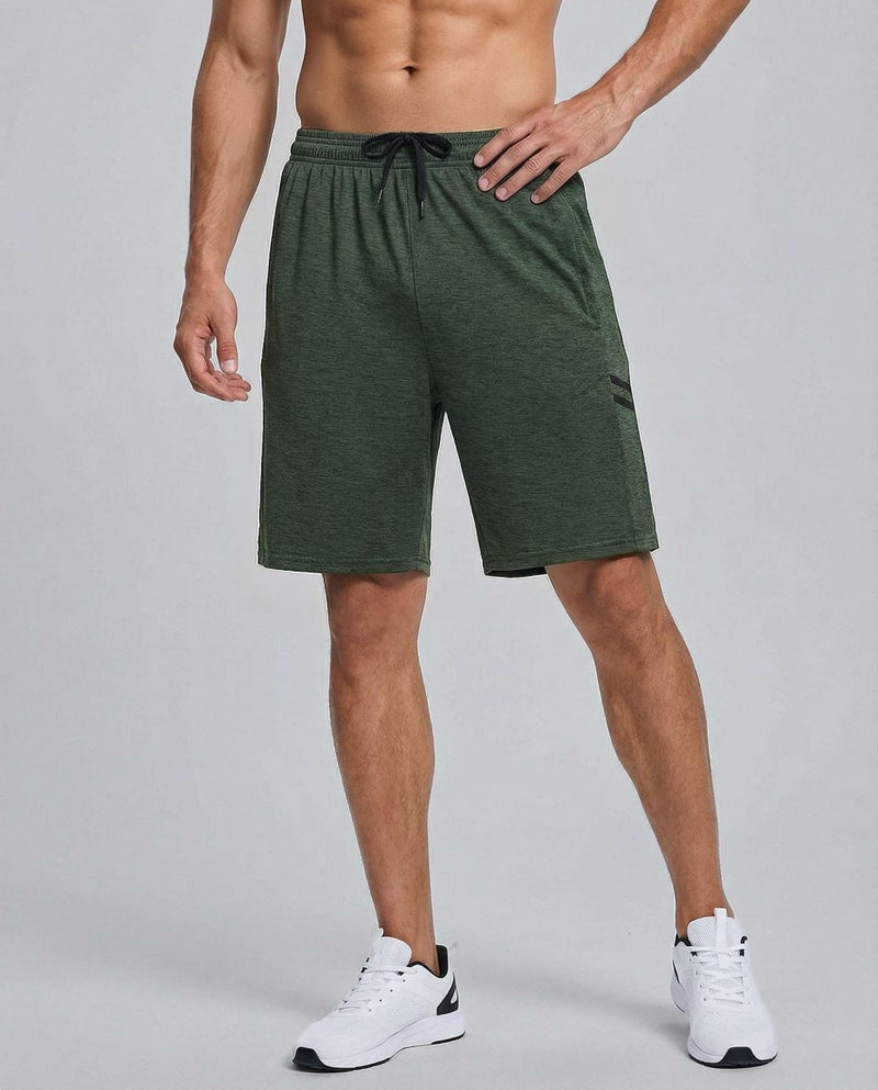 REALESSENTIALS Real Essentials Men’s 5 Pack: 9" Dry-Fit Shorts – Athletic Gym, Workout, Basketball, Running, Casual Lounge Active Pockets, Set 8, S - Image 2