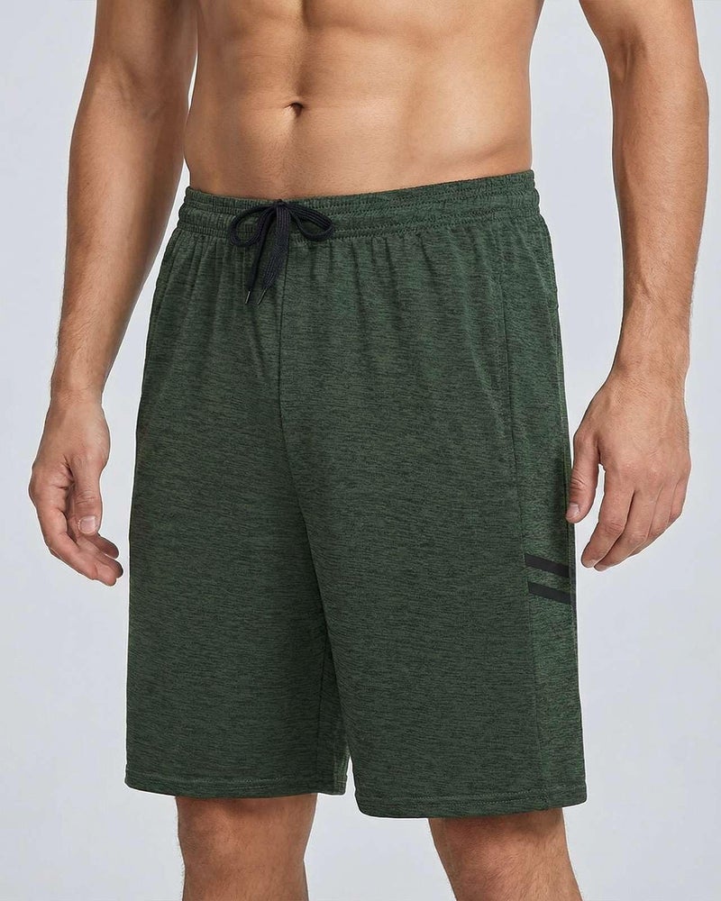 REALESSENTIALS Real Essentials Men’s 5 Pack: 9" Dry-Fit Shorts – Athletic Gym, Workout, Basketball, Running, Casual Lounge Active Pockets, Set 8, S - Image 3