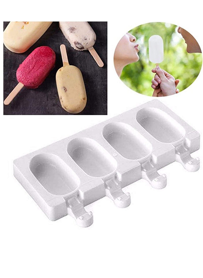 Silicone Ice Cream Molds, Ice lolly Moulds, Freezer Ice Cream Molds Maker with Popsicle Sticks, BPA Free Ice Cream Moulds, Reusable Ice Pop Mould