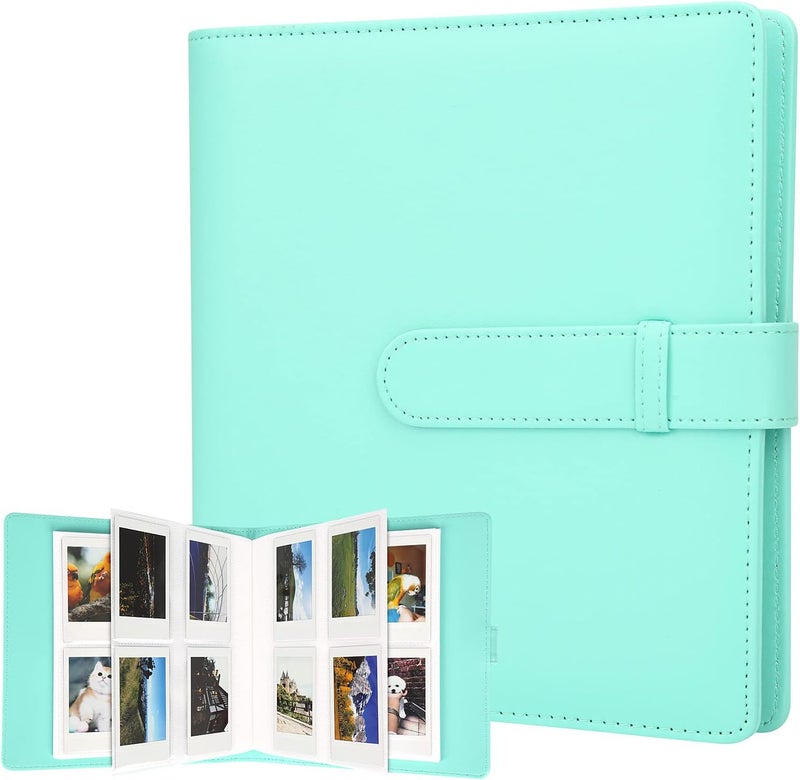 Veicevol 256 Pockets Photo Album for Fujifilm Instax Mini Camera, Leather Cover Photo Book for Polaroid Pictures, 2x3 Photo Album for Fujifilm Instax Mini 12 11 9 40 90 8 7 Evo LiPlay Pictures, Green - Image 1