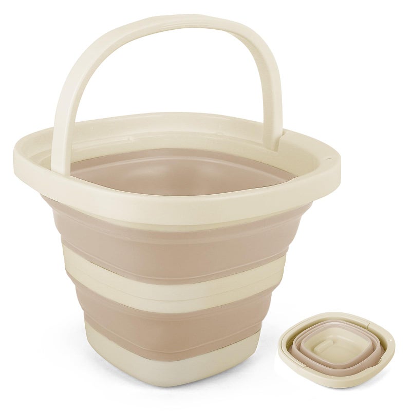 BIDFUL 5L Collapsible Bucket with Handle, Mop Bucket for Wash Basin Dog Water Car Washing Window Cleaning, Foldable Plastic Tub Waterpot for Outdoor Beaching Fishing Gardening Camping Essentials - Image 1