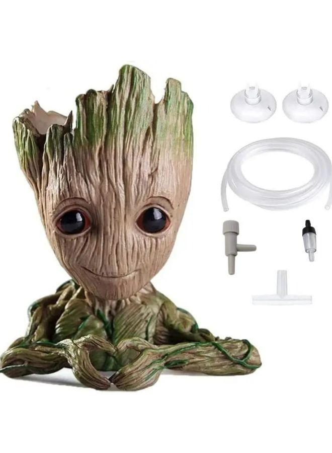 Aquarium Groot Decorations Crafts for  Fish Tank with Air Bubble Stone - Image 1