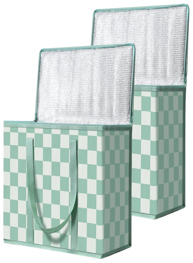COOZOOM 2 Pack Insulated Reusable Grocery Bags, Heavy Duty Warming Large Capacity Collapsible Cooler Delivery Bags for Pizza, Hot and Cold Food, Party Catering - Image 1
