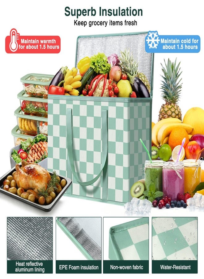 COOZOOM 2 Pack Insulated Reusable Grocery Bags, Heavy Duty Warming Large Capacity Collapsible Cooler Delivery Bags for Pizza, Hot and Cold Food, Party Catering - Image 4