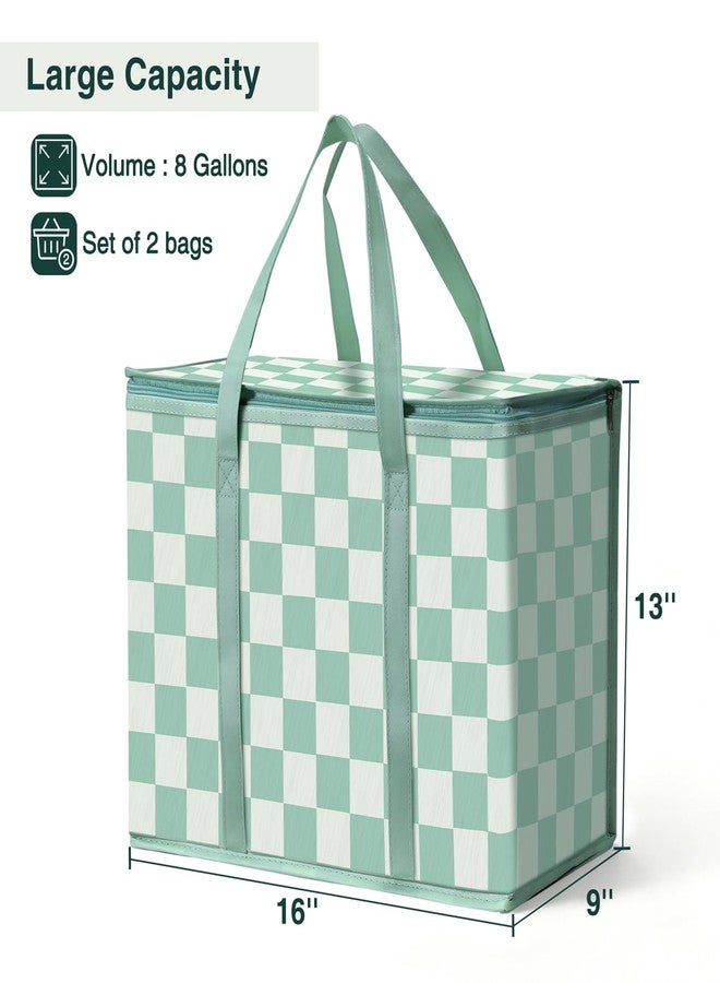 COOZOOM 2 Pack Insulated Reusable Grocery Bags, Heavy Duty Warming Large Capacity Collapsible Cooler Delivery Bags for Pizza, Hot and Cold Food, Party Catering - Image 2