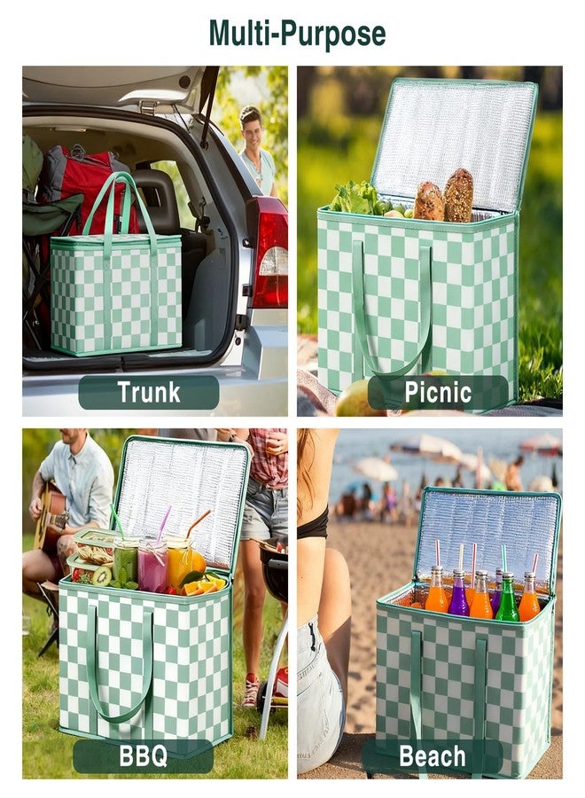 COOZOOM 2 Pack Insulated Reusable Grocery Bags, Heavy Duty Warming Large Capacity Collapsible Cooler Delivery Bags for Pizza, Hot and Cold Food, Party Catering - Image 5