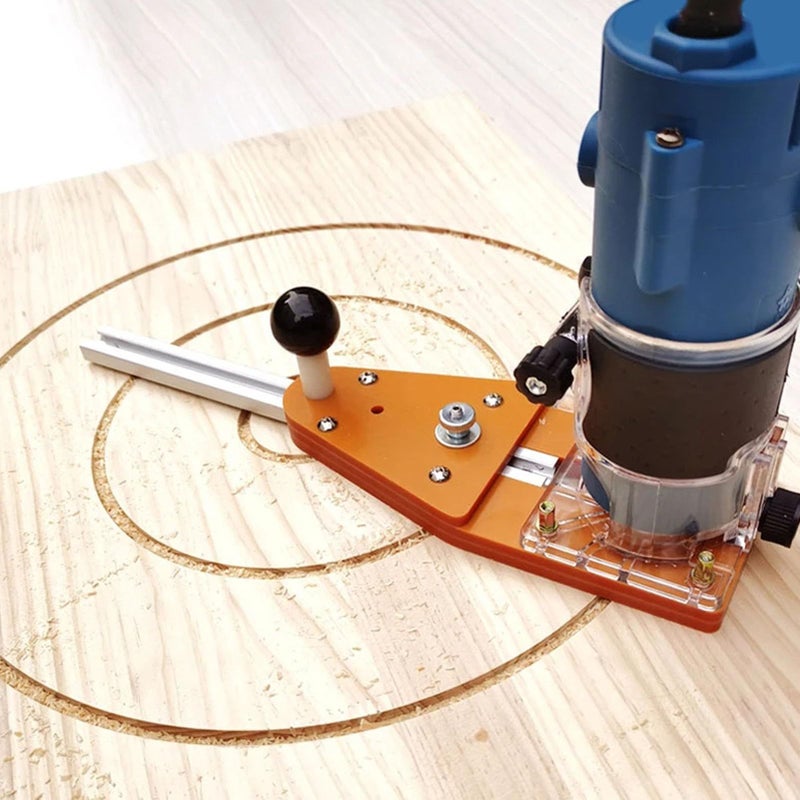 Woodworking Router Jig Kit With Aluminum Alloy Guide Rail And Synthetic Board For Circle Cutting - Image 3