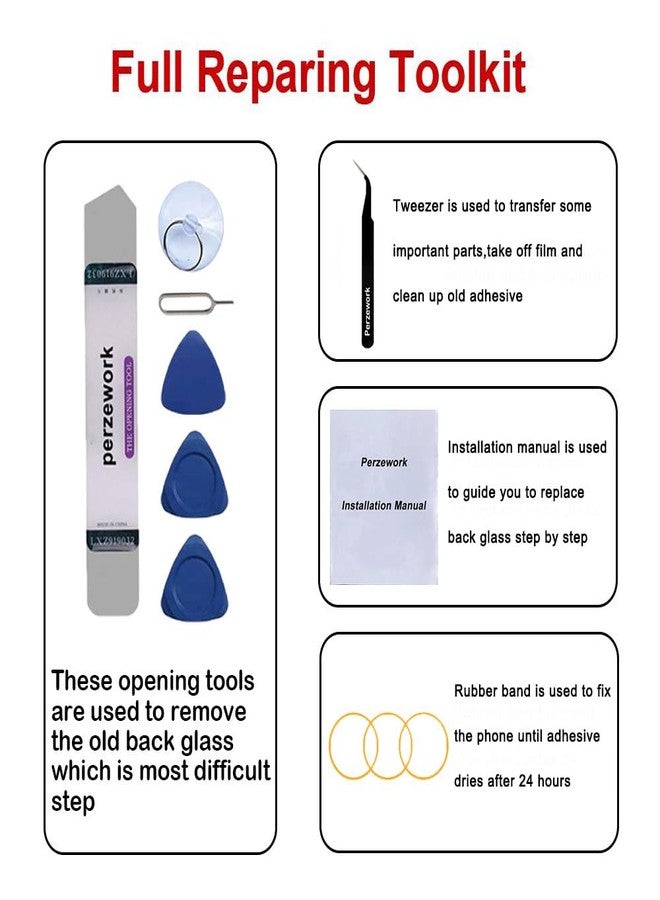 Perzework Rear Back Glass Replacement for Samsung Galaxy Note 10 6.3 inches with Reparing Toolkit and Pre-Installed Adhesive (Aura Blue) - Image 5