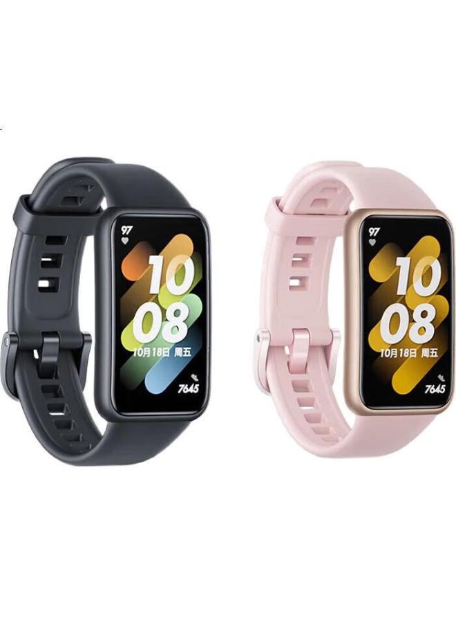 Ten Flashes Huawei Band 7 Standard/Nfc Edition Silicone Band Universal Replacement Band Colorful Smart Sports Bracelet Nebula Pink - Image 1