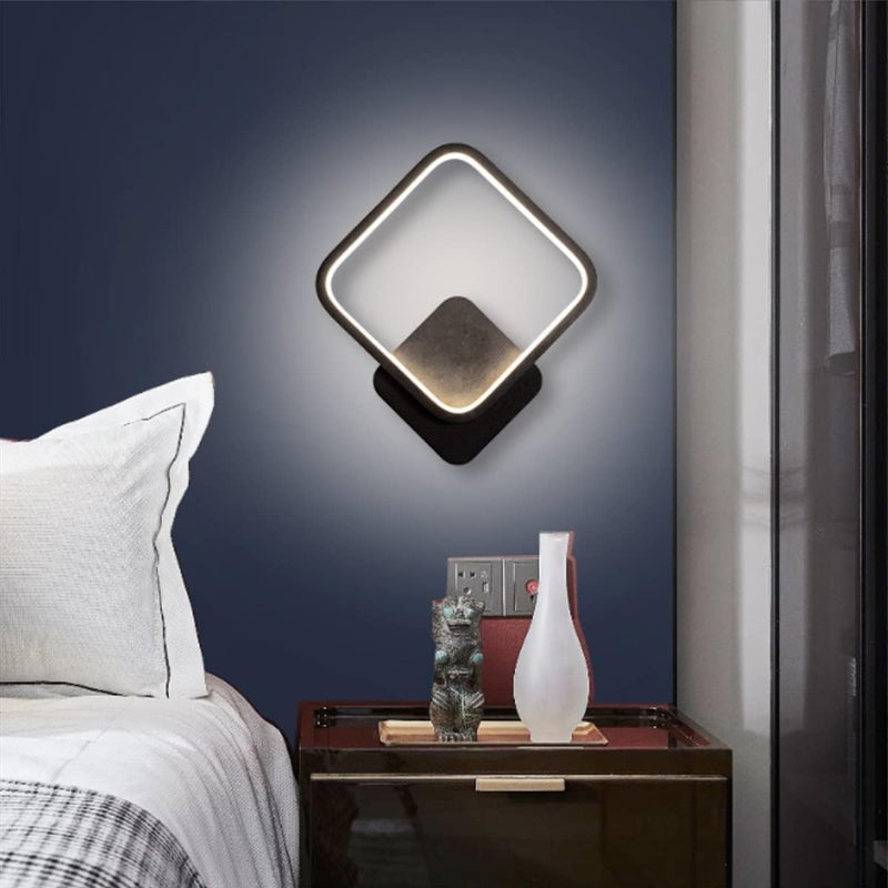AASHRO MALL 3in1 LED Wall Light with Switch ColorChanging for Bedroom Living Room Modern Design Decorative Night Lamp WarmNaturalCold White Deer Head Black Square Square Light - Image 2