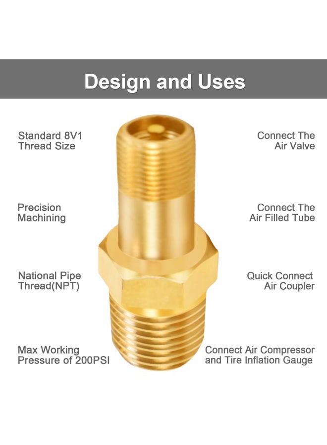 GODESON 1/8"NPT Tank Valve, Anti-Corrosion Brass Schrader Valve with 1/8"Male NPT,Using with Air Compressor Tanks(Pack of 4) - Image 5