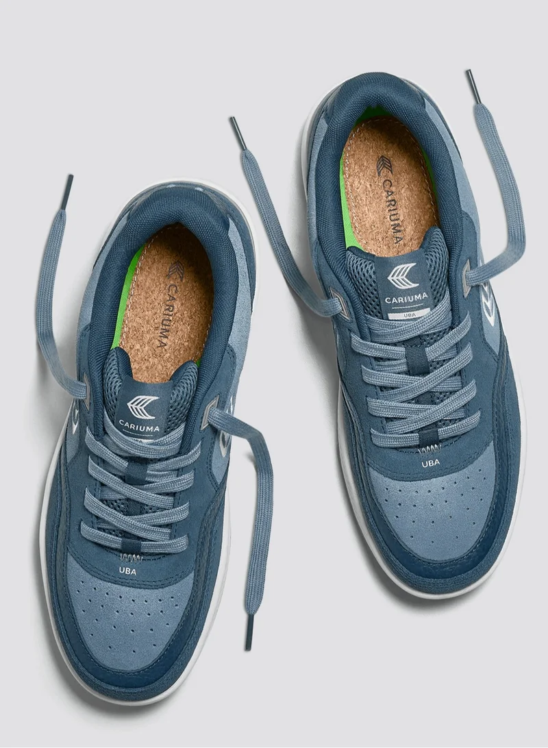 Cariuma UBA Orion Blue Suede Off-White Logo Sneaker