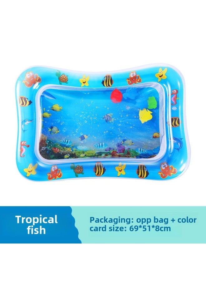 Baby Inflatable Pat Water Mat Marine Life Swimming Ring Climbing Mat Cushion Children Pat Water Mat Wholesale-Color:Tropical Fish Model  - Image 1