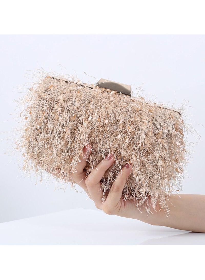 Miluraining Women Clutch Bag Evening Bag Purse with tassel decoration Small Crossbody Bag Handbag Shoulder Bag Satchel Bags Suitable for Party Prom Wedding - Image 2