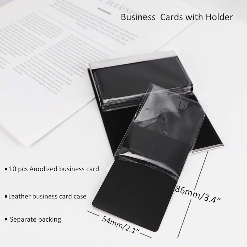 OESDLTD Thick Aluminum Metal Business Cards Anodized Aluminum 86 X 54 X 0.8mm with Protector Sleeves (black-10) - Image 5