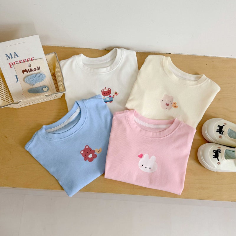 Children'S Wear Baby'S Short-Sleeved T-Shirt Women'S Cartoon Loose 2025 Children'S Fashionable Printed Cotton Trendy Top - Image 4