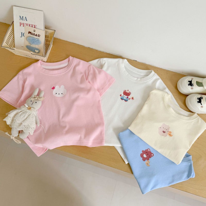Children'S Wear Baby'S Short-Sleeved T-Shirt Women'S Cartoon Loose 2025 Children'S Fashionable Printed Cotton Trendy Top - Image 3