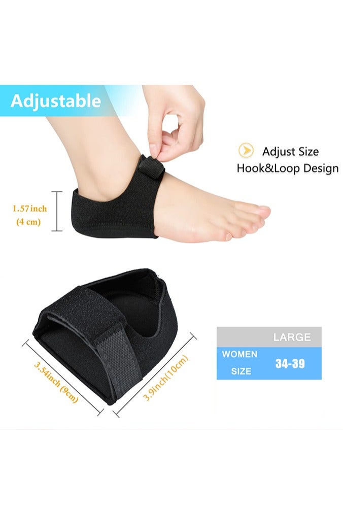 بوفان واقيات الكعب، أكواب كعب جل لآلام الكعب، دعم وسادة الكعب، تخفيف التهاب اللفافة الأخمصية، التهاب وتر أخيل، النتوء العظمي، تشققات الكعب، قابلة للتعديل والتهوية، وسادات كعب للرجال والنساء - Image 4