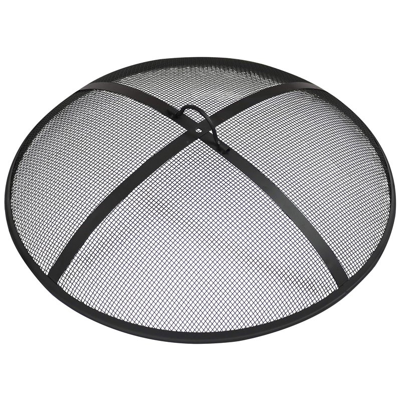 Sunnydaze HeavyDuty Steel Mesh Fire Pit Screen  Fire Pit Spark Screen with Handle  22Inch Diameter