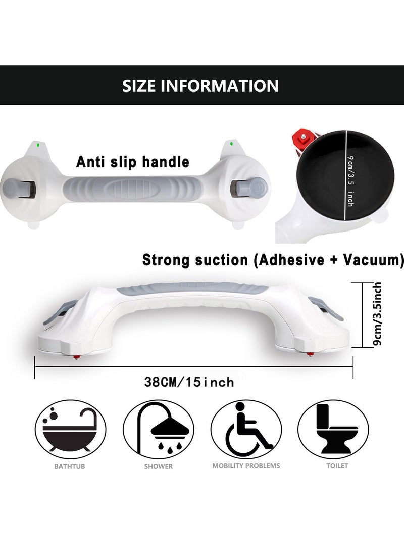 Generic - Shower Grab Bars for Bathtubs and Showers, 1 Pack, 15 Inch Strong Suction Anti-Slip Handle, Safety Grab Bar for Seniors, Elderly Bathroom Support with Indicators - Image 1