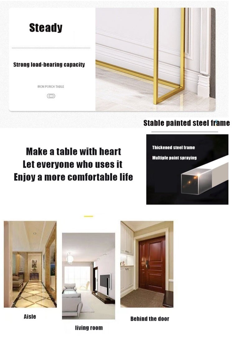 Generic - Modern Simple Console Table Long Table For Living Room Corridor Storage Table Narrow Inlay Gap 100*75*20cm - Image 1