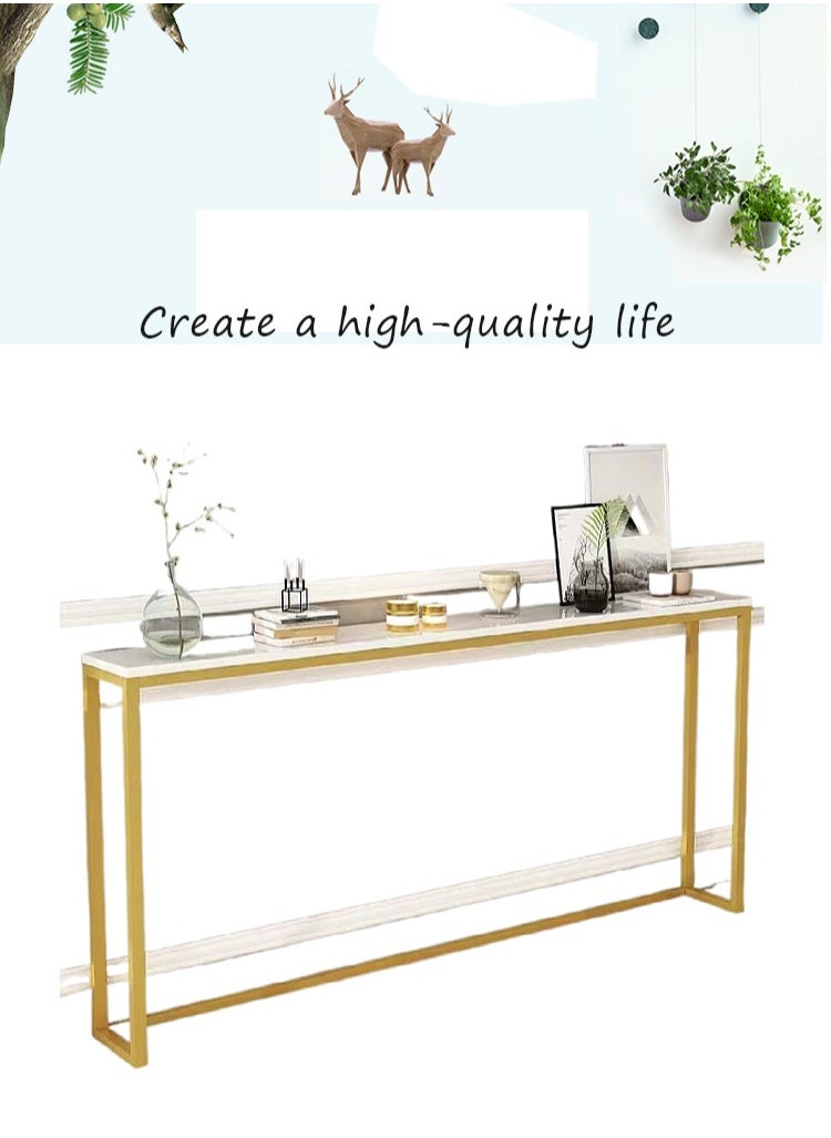 Generic - Modern Simple Console Table Long Table For Living Room Corridor Storage Table Narrow Inlay Gap 100*75*20cm - Image 1