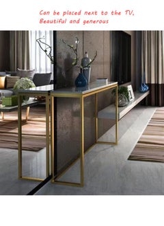 Generic Modern Simple Console Table Long Table For Living Room Corridor Storage Table Narrow Inlay Gap 100*75*20cm  - Image 4